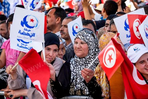 June 7, 2014: The Islamist Ennahda Party celebrates its 33rd anniversary in the large Kasbah Square in Tunis. More than 3,000 supporters gathered for what resembled a political rally, featuring music and a speech by the party’s founder and president, Rached Ghannouchi.