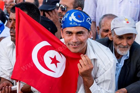 June 7, 2014: The Islamist Ennahda Party celebrates its 33rd anniversary in the large Kasbah Square in Tunis. More than 3,000 supporters gathered for what resembled a political rally, featuring music and a speech by the party’s founder and president, Rached Ghannouchi.