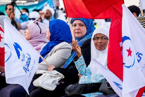 June 7, 2014: The Islamist Ennahda Party celebrates its 33rd anniversary in the large Kasbah Square in Tunis. More than 3,000 supporters gathered for what resembled a political rally, featuring music and a speech by the party’s founder and president, Rached Ghannouchi.