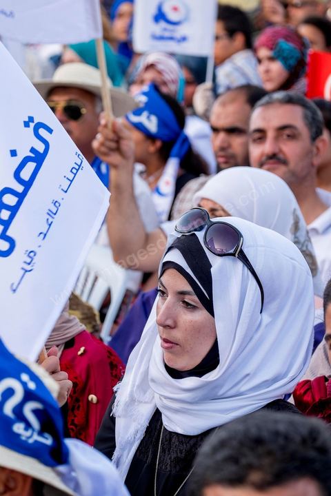 June 7, 2014: The Islamist Ennahda Party celebrates its 33rd anniversary in the large Kasbah Square in Tunis. More than 3,000 supporters gathered for what resembled a political rally, featuring music and a speech by the party’s founder and president, Rached Ghannouchi.