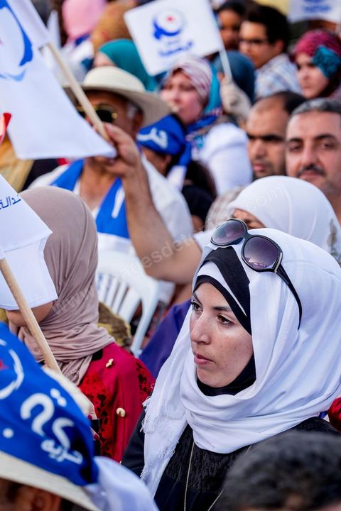 June 7, 2014: The Islamist Ennahda Party celebrates its 33rd anniversary in the large Kasbah Square in Tunis. More than 3,000 supporters gathered for what resembled a political rally, featuring music and a speech by the party’s founder and president, Rached Ghannouchi.