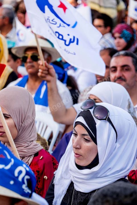 June 7, 2014: The Islamist Ennahda Party celebrates its 33rd anniversary in the large Kasbah Square in Tunis. More than 3,000 supporters gathered for what resembled a political rally, featuring music and a speech by the party’s founder and president, Rached Ghannouchi.