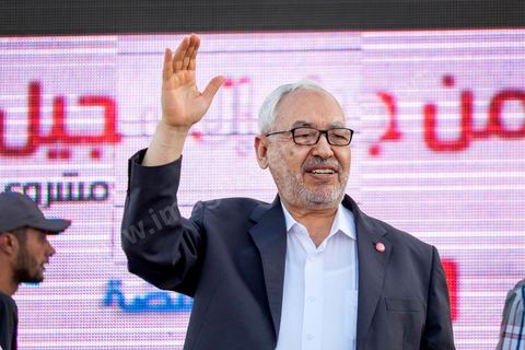June 7, 2014: Rached Ghannouchi, founder and president of the Islamist Ennahda Party. The Islamist Ennahda party is celebrating its 33rd anniversary in the main square of the Kasbah in Tunis. More than 3,000 supporters have gathered for what resembles a political rally, featuring music and a speech by the party’s founder and president, Rached Ghannouchi.