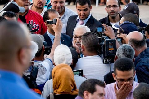 June 7, 2014: Rached Ghannouchi, founder and president of the Islamist Ennahda Party. The Islamist Ennahda party is celebrating its 33rd anniversary in the main square of the Kasbah in Tunis. More than 3,000 supporters have gathered for what resembles a political rally, featuring music and a speech by the party’s founder and president, Rached Ghannouchi.