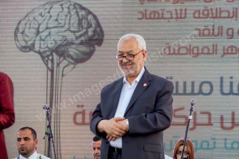 June 7, 2014: Rached Ghannouchi, founder and president of the Islamist Ennahda Party. The Islamist Ennahda party is celebrating its 33rd anniversary in the main square of the Kasbah in Tunis. More than 3,000 supporters have gathered for what resembles a political rally, featuring music and a speech by the party’s founder and president, Rached Ghannouchi.