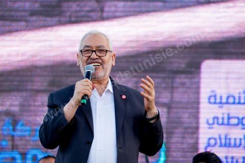 June 7, 2014: Rached Ghannouchi, founder and president of the Islamist Ennahda Party. The Islamist Ennahda party is celebrating its 33rd anniversary in the main square of the Kasbah in Tunis. More than 3,000 supporters have gathered for what resembles a political rally, featuring music and a speech by the party’s founder and president, Rached Ghannouchi.