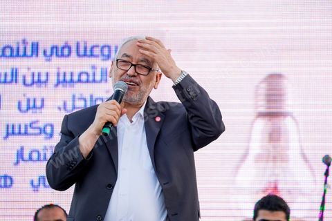 June 7, 2014: Rached Ghannouchi, founder and president of the Islamist Ennahda Party. The Islamist Ennahda party is celebrating its 33rd anniversary in the main square of the Kasbah in Tunis. More than 3,000 supporters have gathered for what resembles a political rally, featuring music and a speech by the party’s founder and president, Rached Ghannouchi.