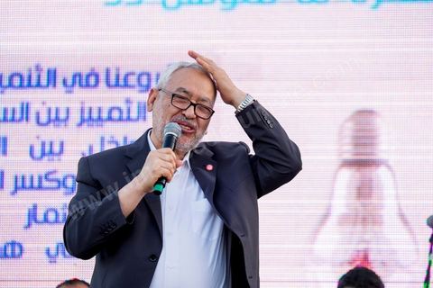 June 7, 2014: Rached Ghannouchi, founder and president of the Islamist Ennahda Party. The Islamist Ennahda party is celebrating its 33rd anniversary in the main square of the Kasbah in Tunis. More than 3,000 supporters have gathered for what resembles a political rally, featuring music and a speech by the party’s founder and president, Rached Ghannouchi.