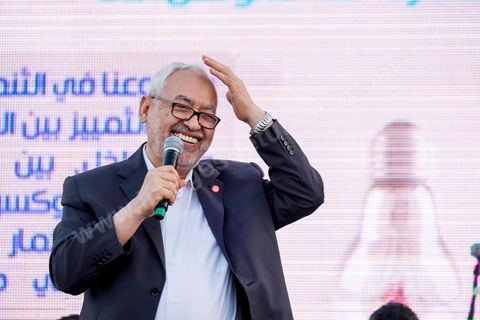 June 7, 2014: Rached Ghannouchi, founder and president of the Islamist Ennahda Party. The Islamist Ennahda party is celebrating its 33rd anniversary in the main square of the Kasbah in Tunis. More than 3,000 supporters have gathered for what resembles a political rally, featuring music and a speech by the party’s founder and president, Rached Ghannouchi.