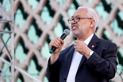 June 7, 2014: Rached Ghannouchi, founder and president of the Islamist Ennahda Party. The Islamist Ennahda party is celebrating its 33rd anniversary in the main square of the Kasbah in Tunis. More than 3,000 supporters have gathered for what resembles a political rally, featuring music and a speech by the party’s founder and president, Rached Ghannouchi.