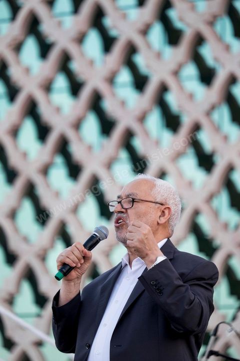 June 7, 2014: Rached Ghannouchi, founder and president of the Islamist Ennahda Party. The Islamist Ennahda party is celebrating its 33rd anniversary in the main square of the Kasbah in Tunis. More than 3,000 supporters have gathered for what resembles a political rally, featuring music and a speech by the party’s founder and president, Rached Ghannouchi.