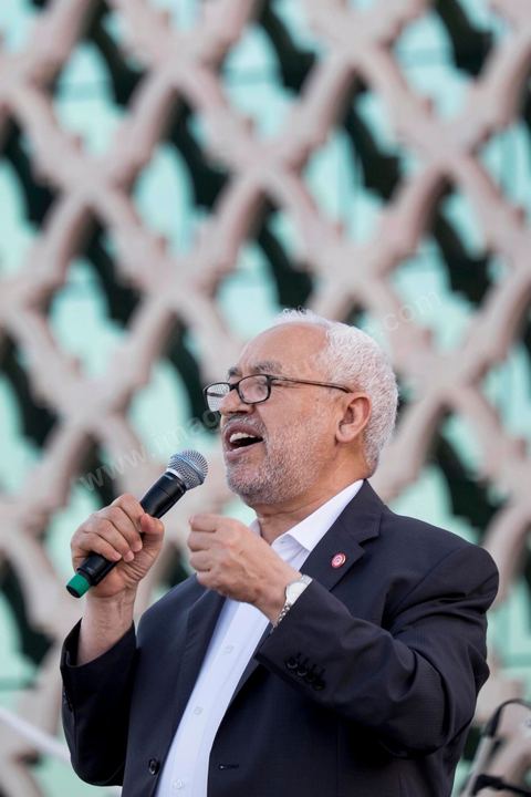 June 7, 2014: Rached Ghannouchi, founder and president of the Islamist Ennahda Party. The Islamist Ennahda party is celebrating its 33rd anniversary in the main square of the Kasbah in Tunis. More than 3,000 supporters have gathered for what resembles a political rally, featuring music and a speech by the party’s founder and president, Rached Ghannouchi.