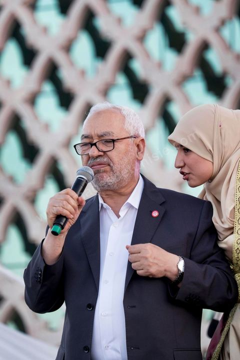 June 7, 2014: Rached Ghannouchi, founder and president of the Islamist Ennahda Party. The Islamist Ennahda party is celebrating its 33rd anniversary in the main square of the Kasbah in Tunis. More than 3,000 supporters have gathered for what resembles a political rally, featuring music and a speech by the party’s founder and president, Rached Ghannouchi.
