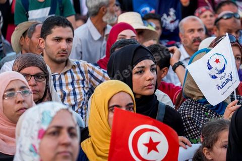 June 7, 2014: The Islamist Ennahda Party celebrates its 33rd anniversary in the large Kasbah Square in Tunis. More than 3,000 supporters gathered for what resembled a political rally, featuring music and a speech by the party’s founder and president, Rached Ghannouchi.