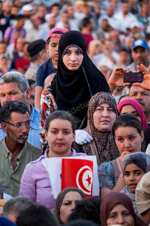 June 7, 2014: The Islamist Ennahda Party celebrates its 33rd anniversary in the large Kasbah Square in Tunis. More than 3,000 supporters gathered for what resembled a political rally, featuring music and a speech by the party’s founder and president, Rached Ghannouchi.