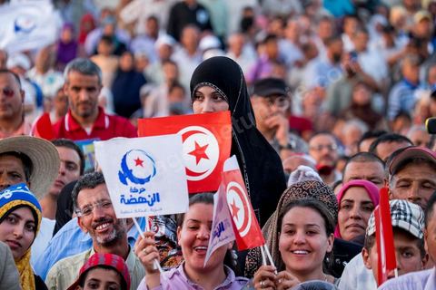 June 7, 2014: The Islamist Ennahda Party celebrates its 33rd anniversary in the large Kasbah Square in Tunis. More than 3,000 supporters gathered for what resembled a political rally, featuring music and a speech by the party’s founder and president, Rached Ghannouchi.
