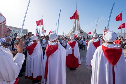 June 7, 2014: The Islamist Ennahda Party celebrates its 33rd anniversary in the large Kasbah Square in Tunis. More than 3,000 supporters gathered for what resembled a political rally, featuring music and a speech by the party’s founder and president, Rached Ghannouchi.