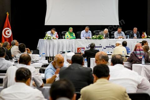 14 juin 2014 : réunion du Conseil de la Choura du parti islamiste Ennahdha dans un hôtel de la Banlieue nord de Tunis. Réunion sur la préparation des élections législatives et présidentielles de octobre te novembre 2014 et elctions du nouveau bureau politique du parti. 