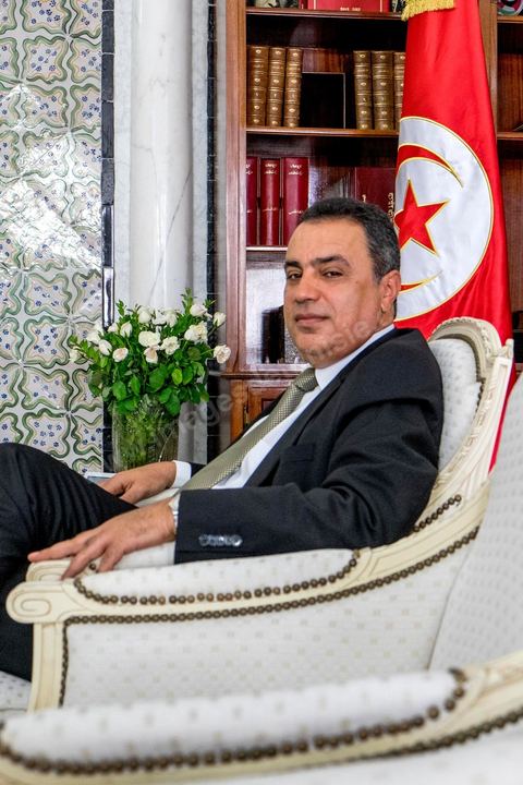 04 septembre 2014 : interview de Mehdi Jomaa, chef du houvernement tunisien dans son bureau