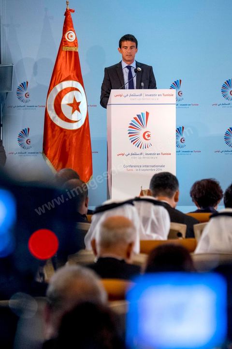 September 8, 2014: Speech by French Prime Minister Manuel Valls at the opening of the “Investing in Tunisia, Start-Up Democracy” conference, organized by Tunisia and France and attended by representatives from numerous countries. During this conference, Tunisia presented 20 major investment projects across several sectors, including new technologies, renewable energy, industry, tourism, and trade.