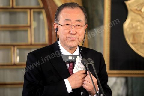 10 octobre 2014 : Visite du Secrétaire Général de l'ONU M. Ban Ki-Moon à Tunis ce vendredi 10 octobre. Rencontre avec le Président Tunisien Moncef Marzouki au palais de Carthage, le président lui a promis des élections démocratiques.