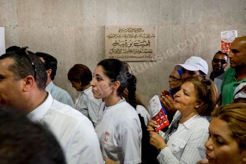 14 octobre 2014 : visite de terrain de la tête de liste Nidaa Tounes aux élections légsilatives sur Tunis 1, Leila Ouled Ali, au centre ville de Tunis. Les femmes ne représentent que 11% des candidats têtes de listes. Sortie en force Leila Ouled Ali a défilé dans les rues autour de l'avenue Bourguiba à Tunis, rencontrée les citoyens et scandée à de nombreuses reprises "Bajbouj président" en référence à leur président de parti Béji Caïd Essebsi candidat aux électiosn présidentielles.