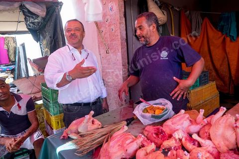 October 16, 2014: Samir Taieb, a member of the National Constituent Assembly (ANC) and the lead candidate on the Tunis 1 list for the Union for Tunisia (UPT) party in the legislative elections, campaigning at the Kabaria market. Kabaria is one of the most disadvantaged neighborhoods in the southern suburbs of Tunis; social tensions and grievances are widespread in these neighborhoods, where residents are often disillusioned with politics. Grassroots outreach has the merit of giving them hope and convincing them to go to the polls. 