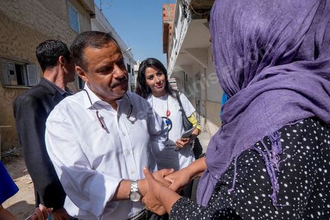 October 16, 2014: Samir Taieb, a member of the National Constituent Assembly (ANC) and the lead candidate on the Tunis 1 list for the Union for Tunisia (UPT) party in the legislative elections, campaigning at the Kabaria market. Kabaria is one of the most disadvantaged neighborhoods in the southern suburbs of Tunis; social tensions and grievances are widespread in these neighborhoods, where residents are often disillusioned with politics. Grassroots outreach has the merit of giving them hope and convincing them to go to the polls. 