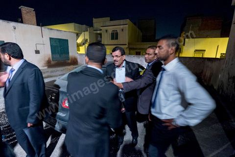 October 17, 2014: Rally held by the Islamist Ennahdha Party in the sports hall of the working-class neighborhood of Ezzouhour, a western suburb of Tunis, to present the “Tunis 1” slate led by Ali Larayedh, former interior minister and prime minister, for the campaign leading up to the October 26 legislative elections. 