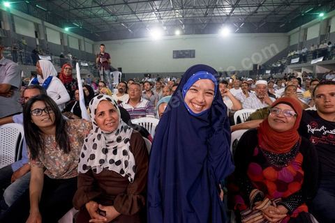 October 17, 2014: Rally held by the Islamist Ennahdha Party in the sports hall of the working-class neighborhood of Ezzouhour, a western suburb of Tunis, to present the “Tunis 1” slate led by Ali Larayedh, former interior minister and prime minister, for the campaign leading up to the October 26 legislative elections. 