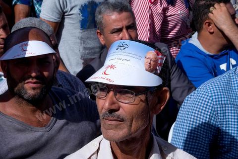 18 octobre 2014 : Meeting Nidaa Tounes à Kairouan, plus de 2000 particiapnts venus prendre place près de la Grande Mosquée, au même endroit où Ansar El Charia avait organisé son 1er congrès en 2012, pour écouter le discours de Béji Caïd Essebsi, président du parti et candidat aux présidentielles de Novembre 2014. Campagne électorale pour els éléectiosn législatives du 26 octobre 2014.