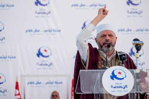 18 octobre 2014 : Discours de Habib Ellouze dans le théâtre de Sidi Mansour, ville dans la banlieue nord de Sfax, deuxième ville du pays, plus de 10 000 partiisans d'Ennahdha se sont rassemblés pour un grand meeting du parti islamiste. Sous un soleil de plomb, Rached Ghannouchi, président du parti, orchestre un meeting electoral avec présentations des deux listes Ennahdha (Sfax1 et 2), discours des candidats et discours final de Ghannouchi.