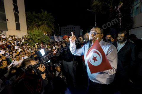 October 27, 2014: At the call of the Ennahda Party, several hundred activists gathered the day after the elections. Party leaders thanked the activists for their commitment and acknowledged their defeat in the elections. Rached Ghannouchi, president of the Islamist party, thanked the activists in his speech and acknowledged the defeat. 