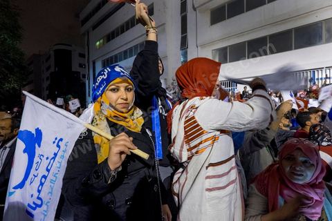 October 27, 2014: At the call of the Ennahda Party, several hundred activists gathered the day after the elections. Party leaders thanked the activists for their commitment and acknowledged their defeat in the elections. Rached Ghannouchi, president of the Islamist party, thanked the activists in his speech and acknowledged the defeat. 