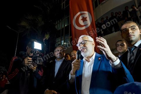 October 27, 2014: At the call of the Ennahda Party, several hundred activists gathered the day after the elections. Party leaders thanked the activists for their commitment and acknowledged their defeat in the elections. Rached Ghannouchi, president of the Islamist party, thanked the activists in his speech and acknowledged the defeat. 