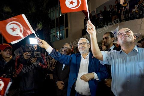 October 27, 2014: Speech by Rached Ghannouchi, President of the Islamist Ennahda Party. At the call of the Ennahda Party, several hundred supporters gathered the day after the elections. Party leaders thanked the activists for their commitment and acknowledged their defeat in the elections. Rached Ghannouchi, president of the Islamist party, thanked the activists in his speech and acknowledged the defeat. 