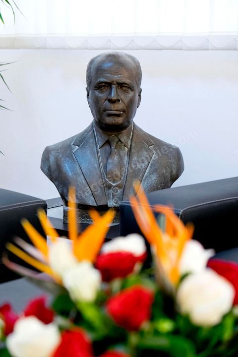 29 octobre 2014 : portrait de Béji Caïd Essebsi, Président du parti Nidaa Tounes, dans son bureau au siège du parti Nidaa Tounes. Nidaa Tounes, parti créé il y a deux ans, est sorti premier des élections législatives. 