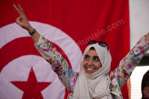 21 novembre 2014 : Meeting de cloture de Moncef Marzouki, président de la république en exercice, à Hammam Lif, le 21 novembre 2014, pour le 1er tour l'élection présidentielle du 23 novembre 2014.