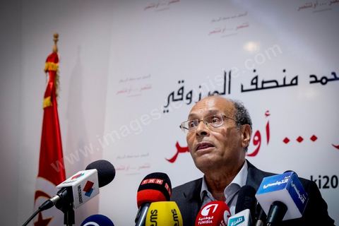23 novembre 2014 : Moncef Marzouki, Président de la République en exercice, est venu avec sa femme à son QG de campagne pour s'informer des résultats et remercier les militants.à quelques heures après la fermeture des bureaux de vote les résultats et sondages tombent en faveur de Beji Caïd Essebsi qui devancerait de 10 points Moncef Marzouki. Marzouki improvise une conférence de presse ou il appelle le candidat Béji Caid Essebsi à un face à face télévisé en direct et lui a demandé de ne pas se désister.
