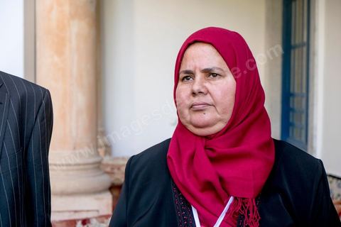 December 2, 2014: Mbarka Brahmi, newly elected as a representative for the Popular Front, is the widow of Representative Mohamed Brahmi, who was assassinated on July 25, 2013. First meeting of the 217 members of the Assembly of the Representatives of the People (ARP) elected on October 26, an election won by the Nidaa Tounès party (86 seats) ahead of the Islamist Ennahda party (69 seats), which had held the majority until then. This first meeting was presided over by longtime activist Ali Ben Salem, in his capacity as the senior-most member of the new assembly.