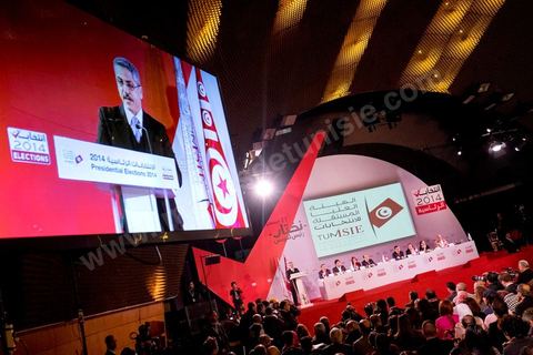 December 22, 2014: At the media center of the ISIE (Independent High Authority for Elections), Chafik Sarsar, president, and the members, announced the final results of the presidential election, which gave Beji Caïd Essebsi a landslide victory with 55.68% of the vote, compared to 44.32% for outgoing President Moncef Marzouki, in Tunisia’s first free presidential election.