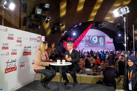 December 22, 2014: At the media center of the ISIE (Independent High Authority for Elections), Chafik Sarsar, president, and the members, announced the final results of the presidential election, which gave Beji Caïd Essebsi a landslide victory with 55.68% of the vote, compared to 44.32% for outgoing President Moncef Marzouki, in Tunisia’s first free presidential election.