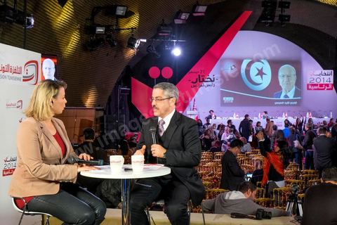 December 22, 2014: At the media center of the ISIE (Independent High Authority for Elections), Chafik Sarsar, president, and the members, announced the final results of the presidential election, which gave Beji Caïd Essebsi a landslide victory with 55.68% of the vote, compared to 44.32% for outgoing President Moncef Marzouki, in Tunisia’s first free presidential election.