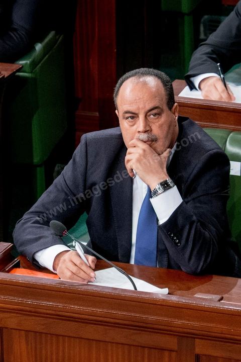4 février 2015 :  Mohamed Najem Gharsalli, ministre de l'intérieur. Présentation du nouveau gouvernement de Habib Essid et discours de politique générale du nouveau Premier Ministre Habib Essid avant le vote de confiance au gouvernement à l'assemblée des Représentants du Peuple.