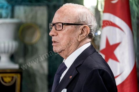 6 février 2015 : Béji CaId Essebsi, Président de la République. Deux jours après le vote de confiance du nouveau gouvernement de Habib Essid à l'assemblée avec une large majorité pour de 166 sièges sur 217, cérémonie de pretsation de serment et photo du nouveau gouvernement au Palais de Carthage autour du Président de la République Béji Caïd Essebsi. Les 44 ministres et secrétaires d’Etat choisis par le Chef du gouvernement Habib Essid se sont présentés, chacun son tour, devant le président de la République pour prêter serment sur le Coran.