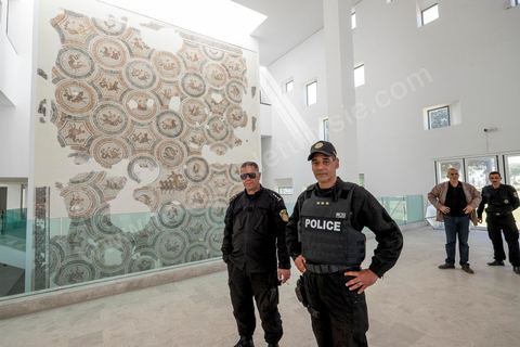 March 19, 2015: As part of a press conference, authorities granted the press access to the entrance hall of the Bardo Museum in Tunis, the site of the terrorist attack that claimed the lives of 19 Tunisian and foreign victims.