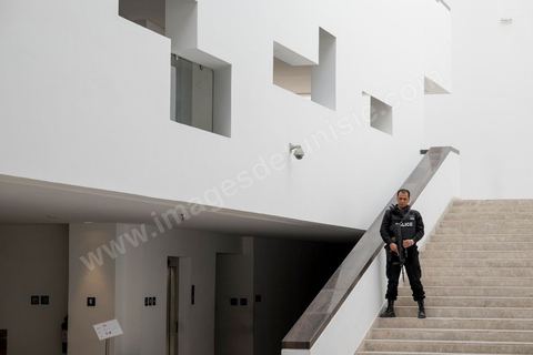 March 19, 2015: As part of a press conference, authorities granted the press access to the entrance hall of the Bardo Museum in Tunis, the site of the terrorist attack that claimed the lives of 19 Tunisian and foreign victims.