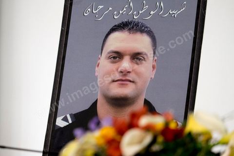 26 mars 2015 : Hommage à Aymen Morjane, agent des forces spéciales de la Brigade antiterroriste qui a été tué lors de l‘opération de sauvetage des touristes et des employés au musée du Bardo. Conférence de presse du ministre de l’Intérieur Najem Gharsalli, à la Direction générale des unités d’intervention à Bouchoucha. Il est revenu sur les détails de l’attaque terroriste du 18 mars, au musée du Bardo.