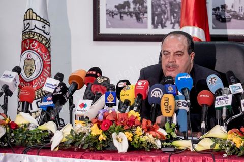 26 mars 2015 : Conférence de presse du ministre de l’Intérieur Najem Gharsalli, à la Direction générale des unités d’intervention à Bouchoucha. Il est revenu sur les détails de l’attaque terroriste du 18 mars, au musée du Bardo.