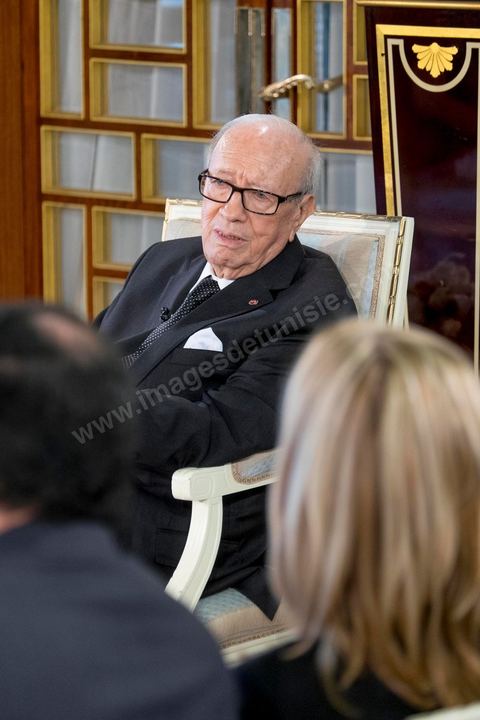 18 avril 2015 : Au palais présidentiel de Carthage, le président tunisien Béji Caïd Essebsi reçoit la délégation. Dans le cadre de la promotion de la Tunisie, la ministre française de la Culture Fleur Pelerin s'est rendue en Tunisie dans un voyage organisé par le ministère du tourisme avec une délégation de personnalités françaises et tunisiennes qui participent à la campagne de communication "La Tunisie, moi j'y vais".